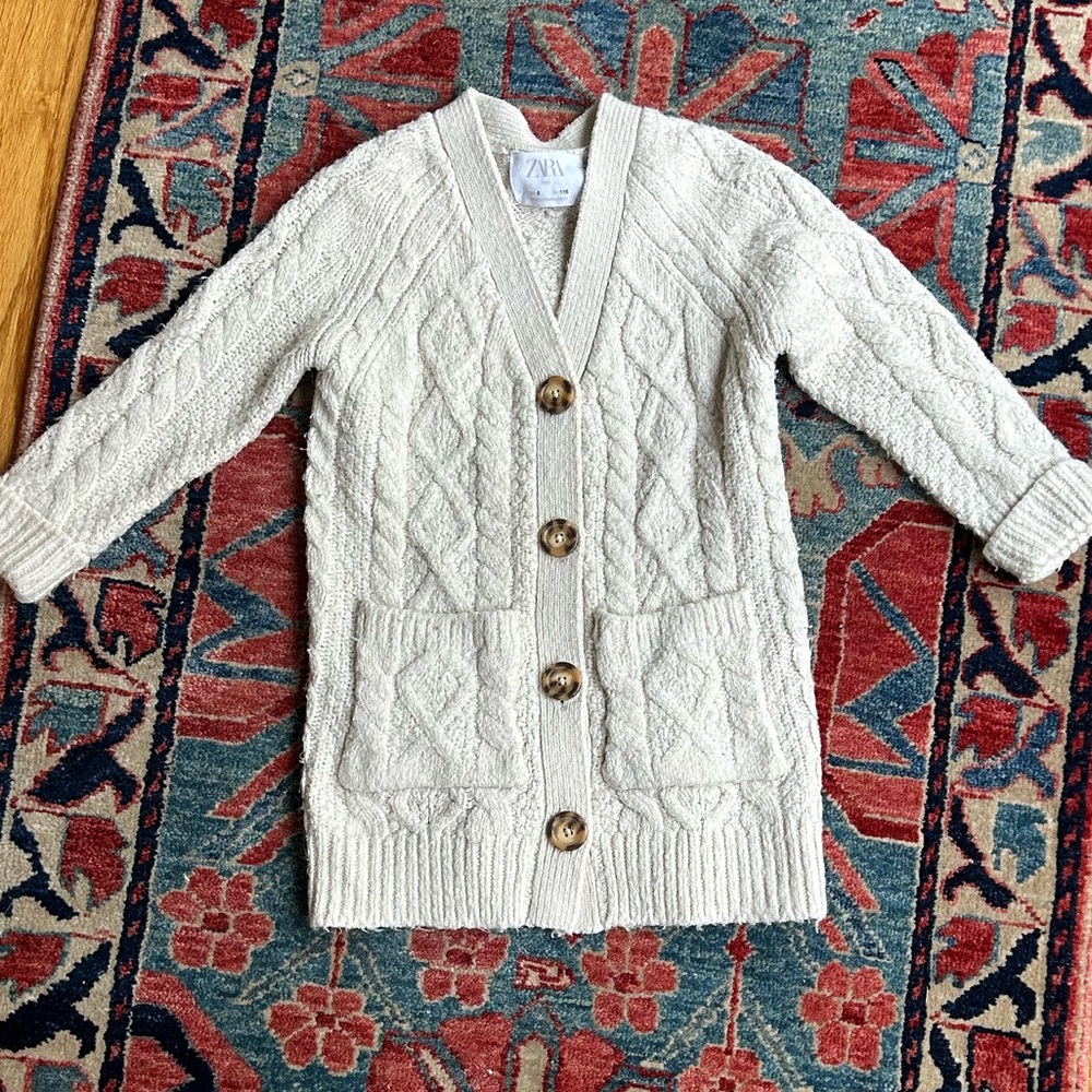 Fisherman’s knit cardigan sweater
